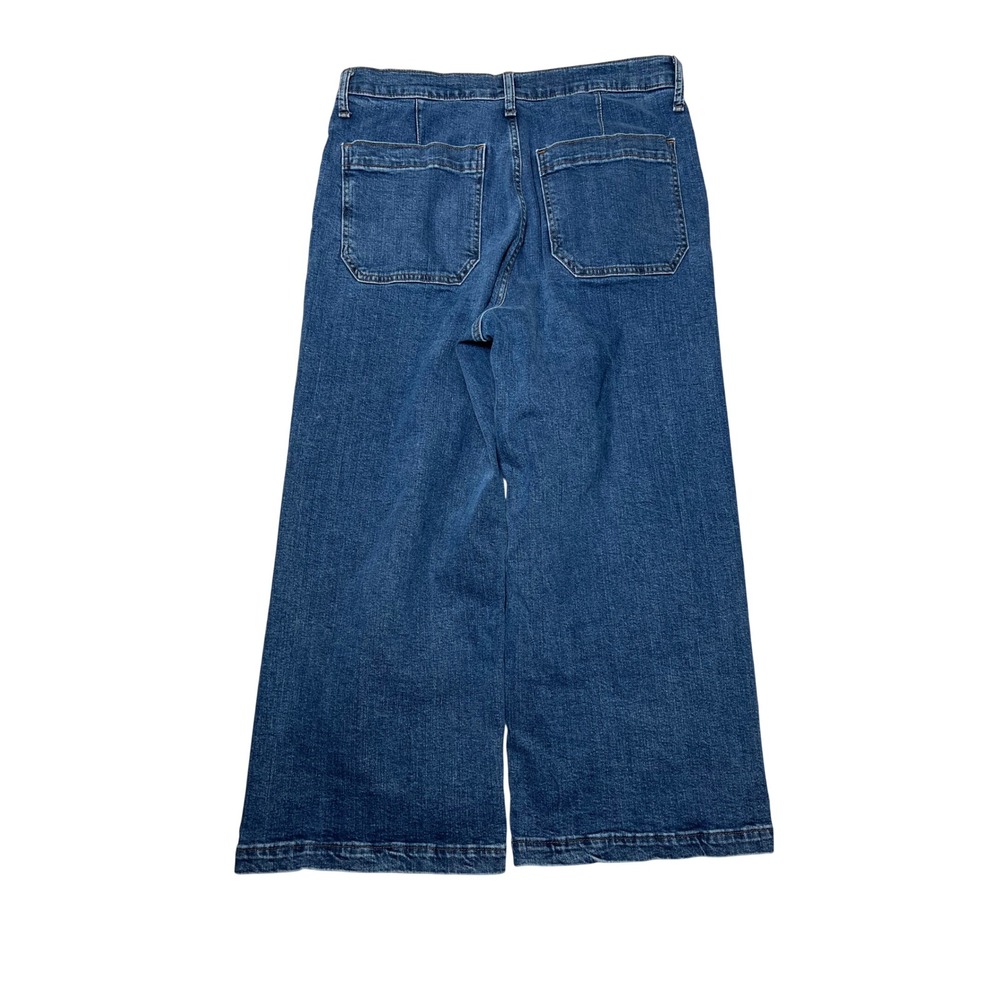 J.Crew Wide-Leg Crop Jeans Women's 31 Blue Denim High Rise Pants Cotton Stretch - Picture 3 of 10